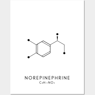 Norepinephrine Molecular Structure - White Posters and Art